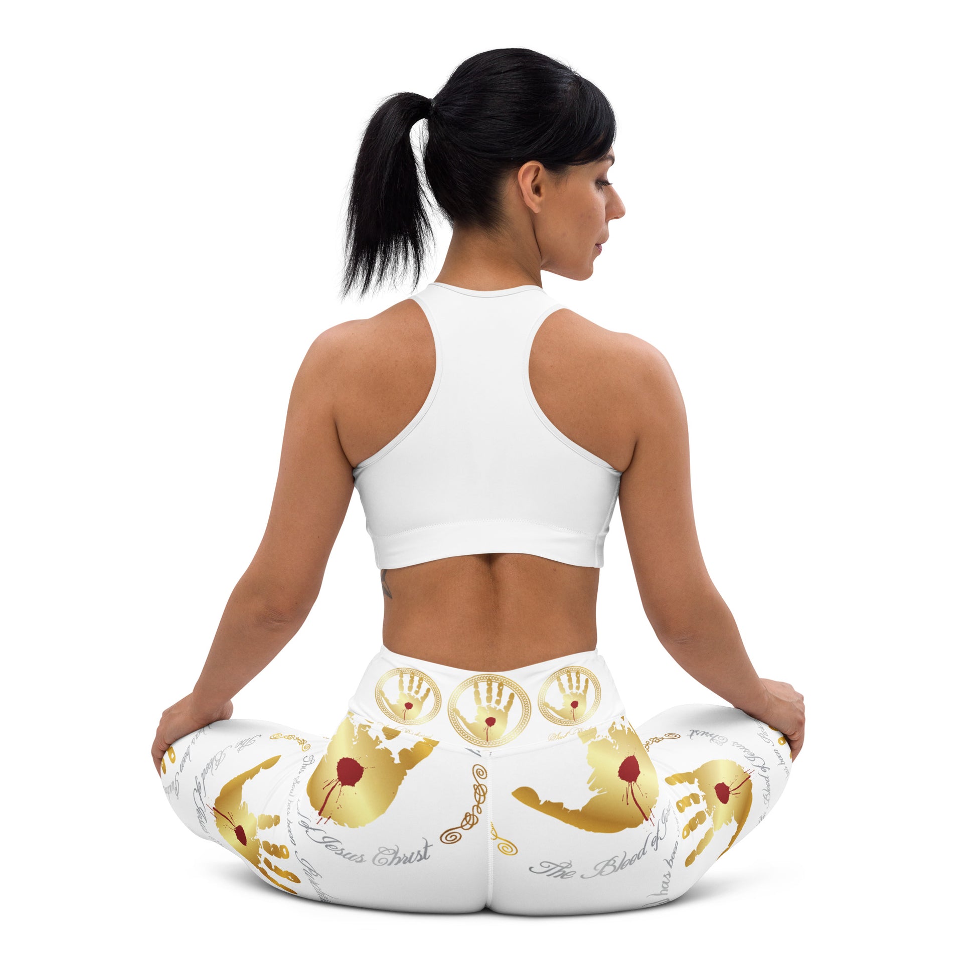 Soul Purchased TM Women's White Yoga Pants-Faith Driven