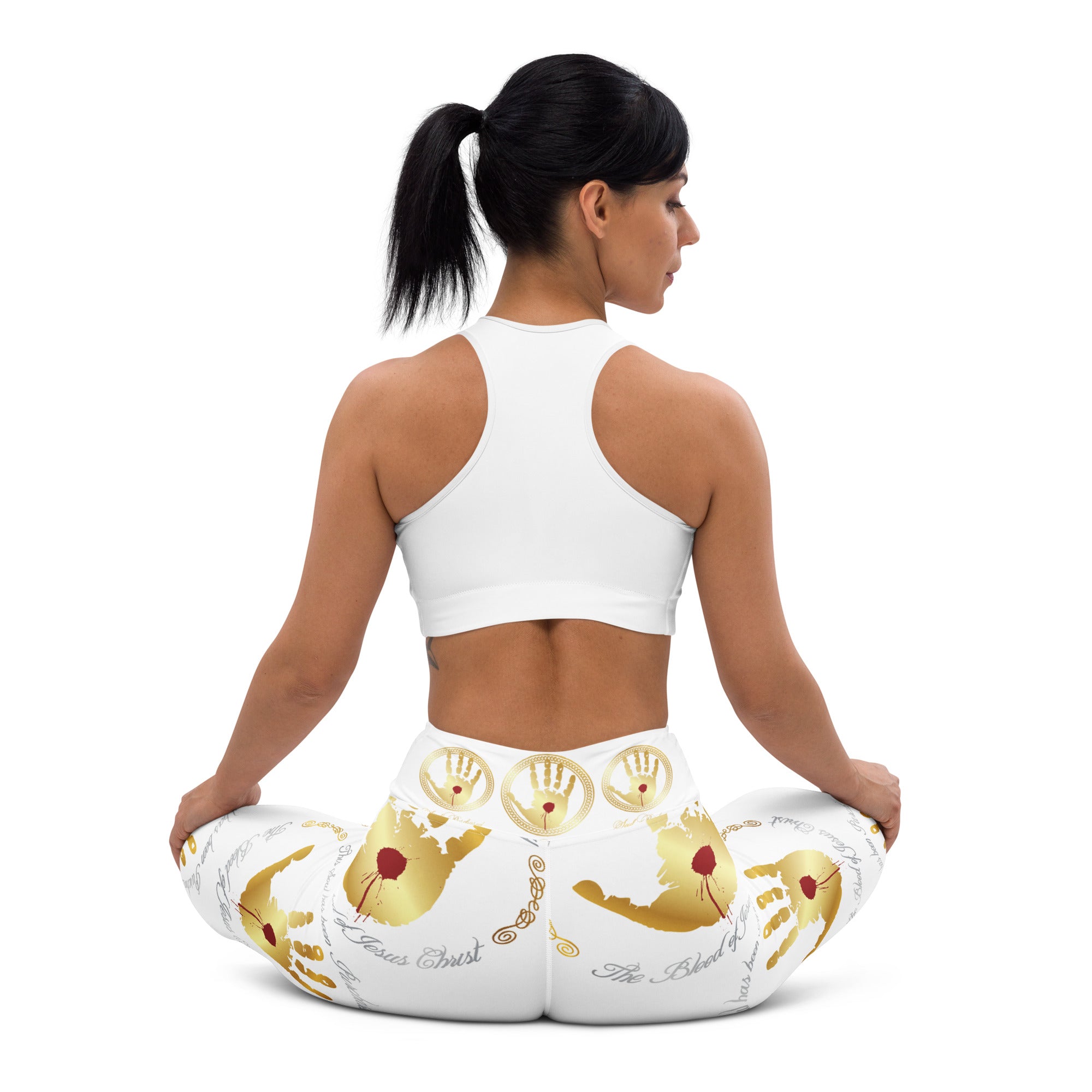 Soul Purchased TM Women's White Yoga Pants-Faith Driven