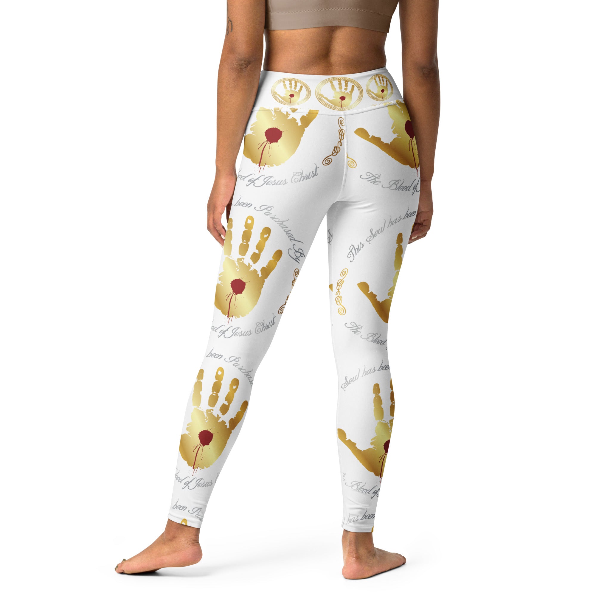 Soul Purchased TM Women's White Yoga Pants-Faith Driven