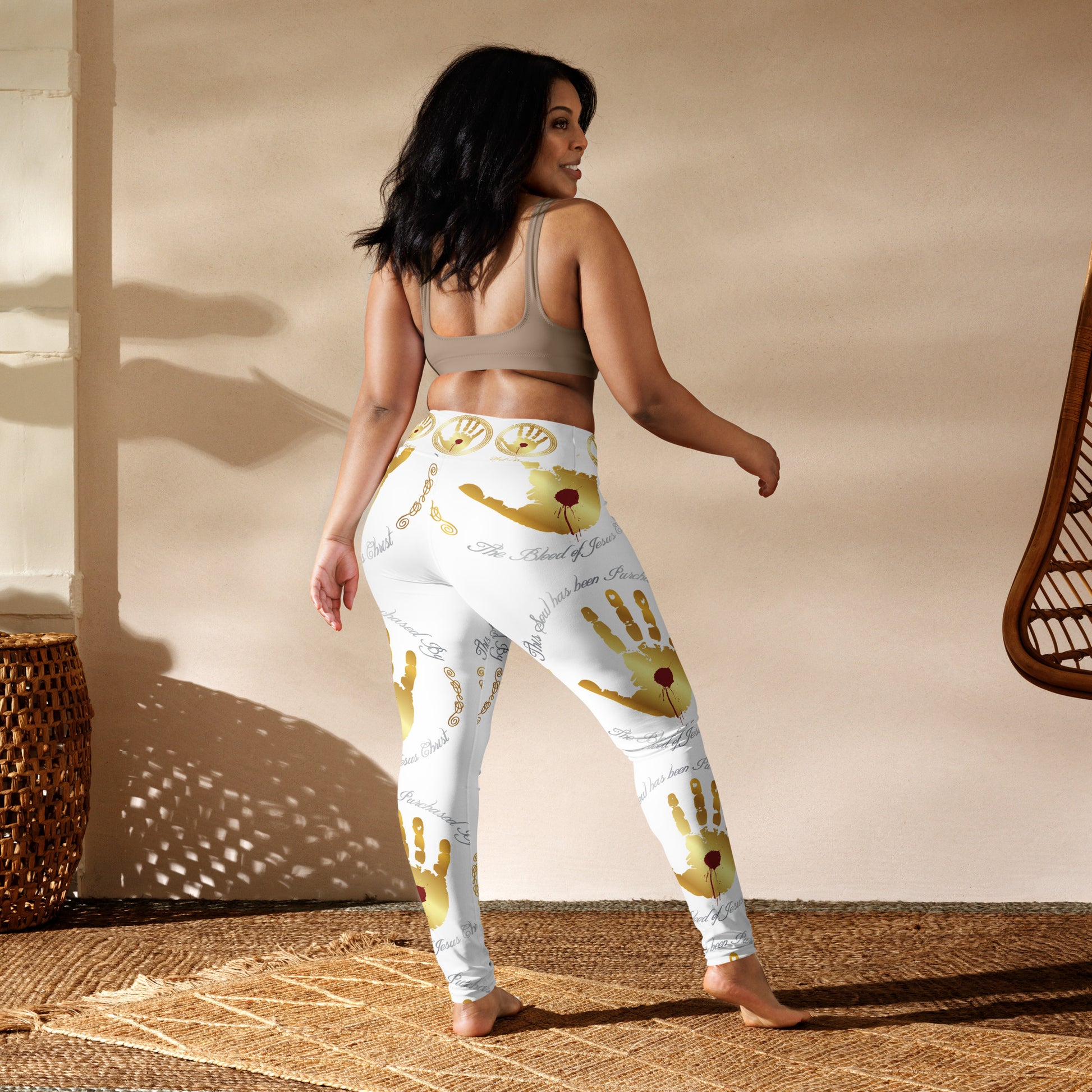 Soul Purchased TM Women's White Yoga Pants-Faith Driven