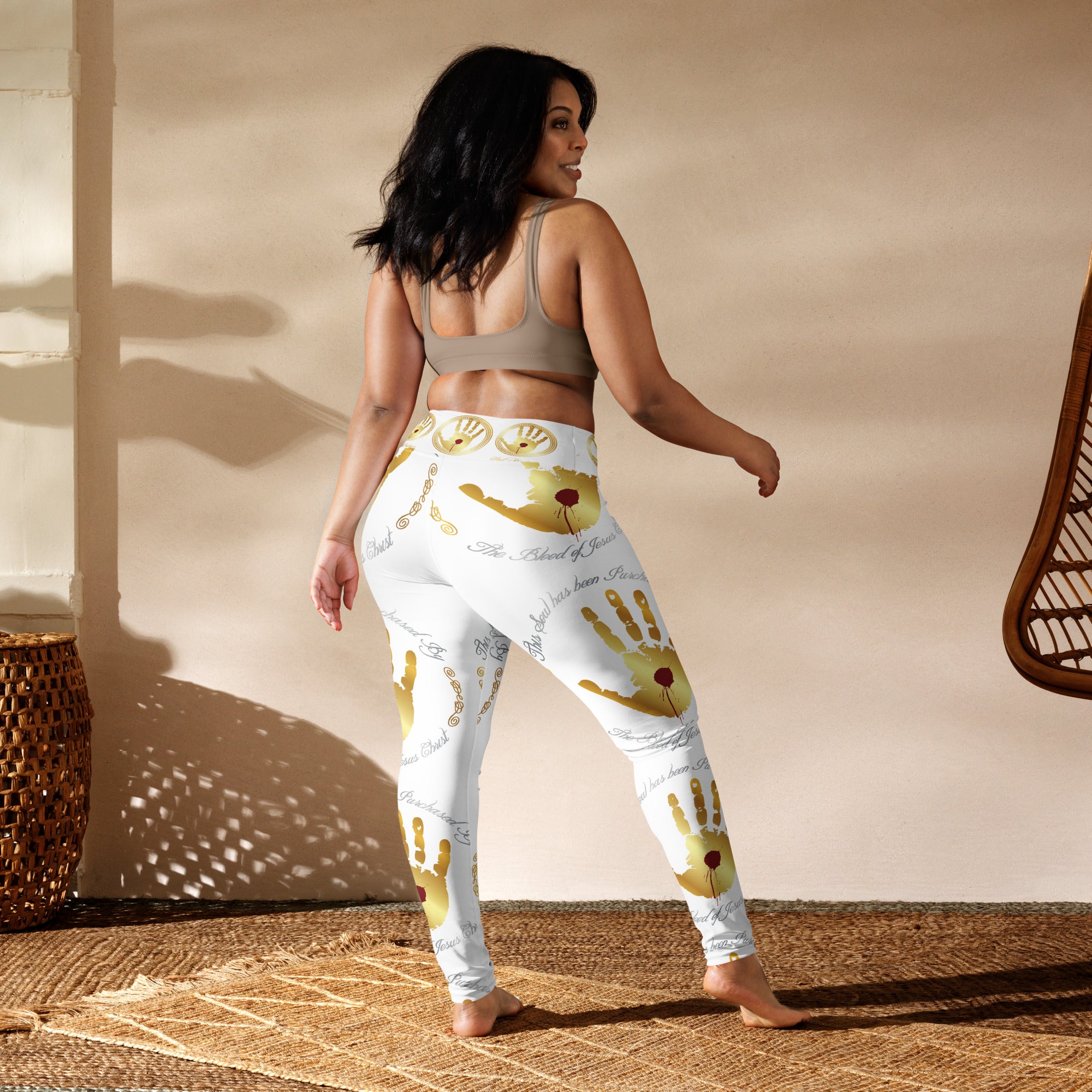 Soul Purchased TM Women's White Yoga Pants-Faith Driven