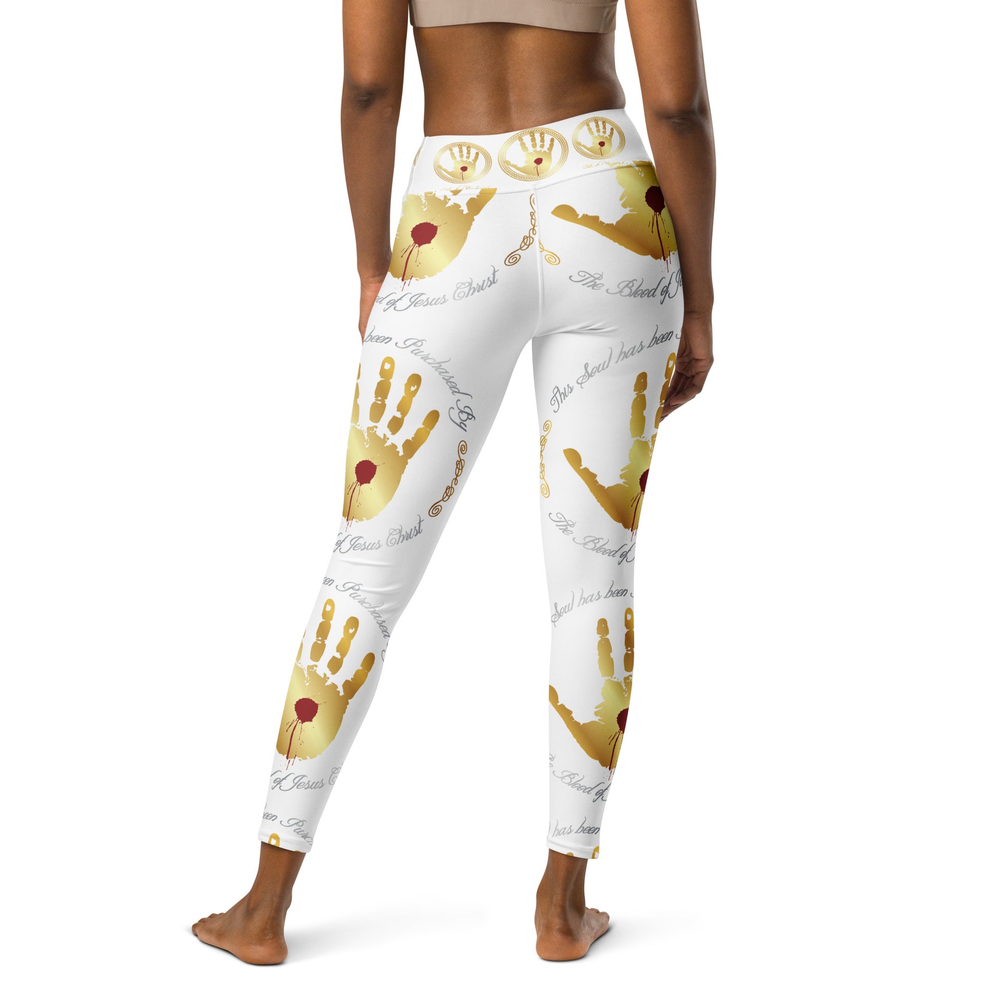 Soul Purchased TM Women's White Yoga Pants-Faith Driven