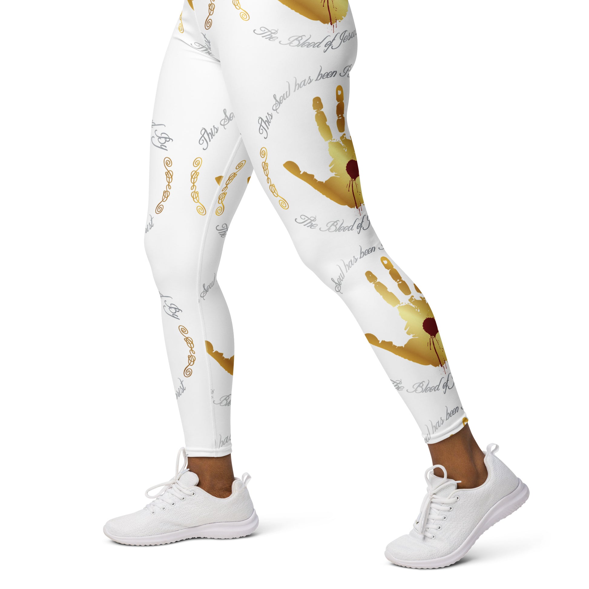 Soul Purchased TM Women's White Yoga Pants-Faith Driven