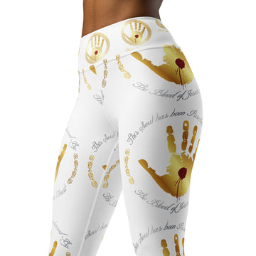 Soul Purchased TM Women's White Yoga Pants-Faith Driven